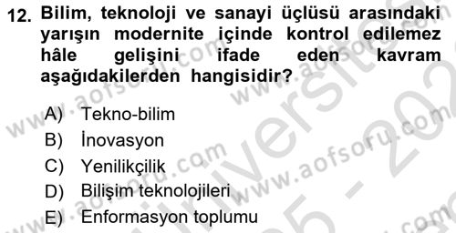 Ekonomi Sosyolojisi Dersi 2025 - 2026 Yılı (Final) Dönem Sonu Sınav Soruları 12. Soru