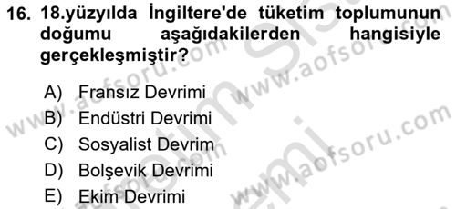 Ekonomi Sosyolojisi Dersi 2025 - 2026 Yılı (Final) Dönem Sonu Sınav Soruları 16. Soru