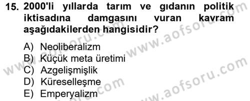 Toplumsal Tabakalaşma ve Eşitsizlik Dersi 2012 - 2013 Yılı (Vize) Ara Sınav Soruları 15. Soru
