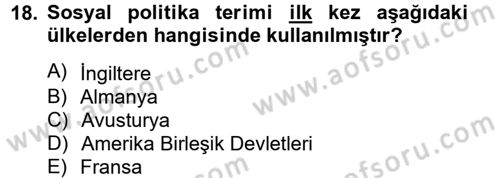 Toplumsal Tabakalaşma ve Eşitsizlik Dersi 2012 - 2013 Yılı (Vize) Ara Sınav Soruları 18. Soru