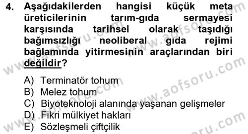 Toplumsal Tabakalaşma ve Eşitsizlik Dersi 2012 - 2013 Yılı (Final) Dönem Sonu Sınav Soruları 4. Soru