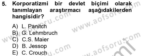 Toplumsal Tabakalaşma ve Eşitsizlik Dersi 2012 - 2013 Yılı (Final) Dönem Sonu Sınav Soruları 5. Soru