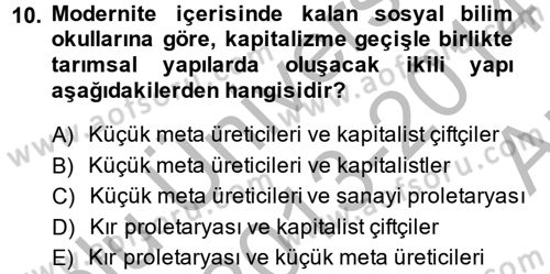 Toplumsal Tabakalaşma ve Eşitsizlik Dersi 2013 - 2014 Yılı (Vize) Ara Sınav Soruları 10. Soru