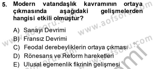 Toplumsal Tabakalaşma ve Eşitsizlik Dersi 2013 - 2014 Yılı (Final) Dönem Sonu Sınav Soruları 5. Soru