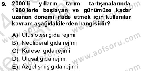 Toplumsal Tabakalaşma ve Eşitsizlik Dersi 2013 - 2014 Yılı Tek Ders Sınav Soruları 9. Soru