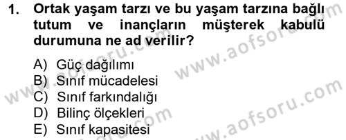 Toplumsal Tabakalaşma ve Eşitsizlik Dersi 2014 - 2015 Yılı (Vize) Ara Sınav Soruları 1. Soru