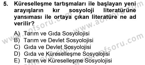 Toplumsal Tabakalaşma ve Eşitsizlik Dersi 2014 - 2015 Yılı (Vize) Ara Sınav Soruları 5. Soru