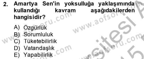 Toplumsal Tabakalaşma ve Eşitsizlik Dersi 2014 - 2015 Yılı (Final) Dönem Sonu Sınav Soruları 2. Soru