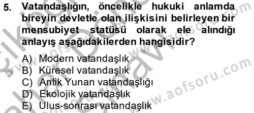 Toplumsal Tabakalaşma ve Eşitsizlik Dersi 2014 - 2015 Yılı (Final) Dönem Sonu Sınav Soruları 5. Soru