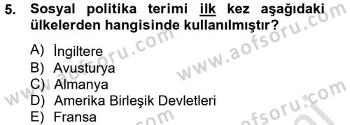 Toplumsal Tabakalaşma ve Eşitsizlik Dersi 2014 - 2015 Yılı Tek Ders Sınav Soruları 5. Soru