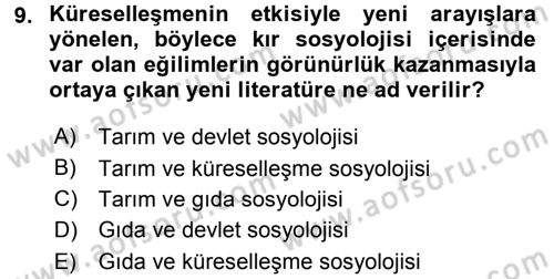 Toplumsal Tabakalaşma ve Eşitsizlik Dersi 2015 - 2016 Yılı (Vize) Ara Sınav Soruları 9. Soru