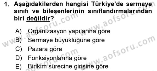 Toplumsal Tabakalaşma ve Eşitsizlik Dersi 2016 - 2017 Yılı (Final) Dönem Sonu Sınav Soruları 1. Soru