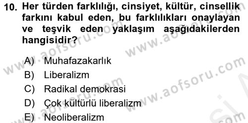 Toplumsal Tabakalaşma ve Eşitsizlik Dersi 2017 - 2018 Yılı 3 Ders Sınav Soruları 10. Soru