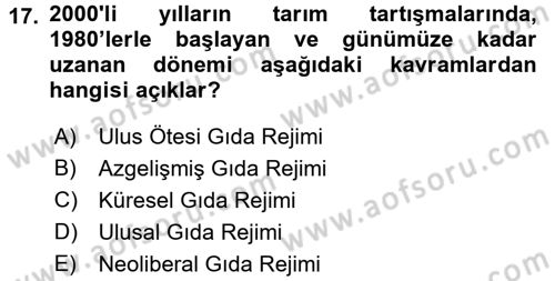 Toplumsal Tabakalaşma ve Eşitsizlik Dersi 2017 - 2018 Yılı (Vize) Ara Sınav Soruları 17. Soru