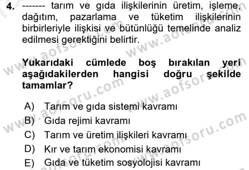 Toplumsal Tabakalaşma ve Eşitsizlik Dersi 2017 - 2018 Yılı (Final) Dönem Sonu Sınav Soruları 4. Soru
