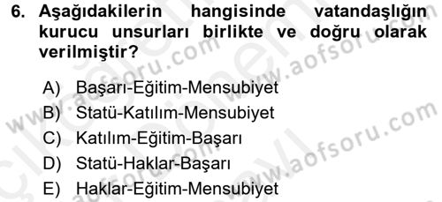 Toplumsal Tabakalaşma ve Eşitsizlik Dersi 2017 - 2018 Yılı (Final) Dönem Sonu Sınav Soruları 6. Soru
