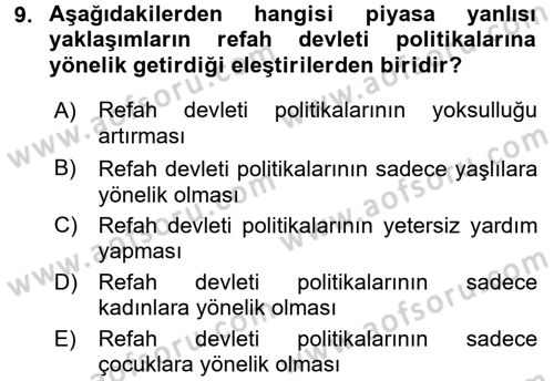 Toplumsal Tabakalaşma ve Eşitsizlik Dersi 2017 - 2018 Yılı (Final) Dönem Sonu Sınav Soruları 9. Soru