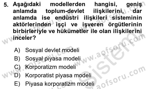 Toplumsal Tabakalaşma ve Eşitsizlik Dersi 2018 - 2019 Yılı 3 Ders Sınav Soruları 5. Soru