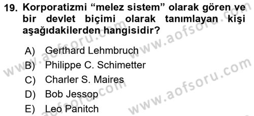 Toplumsal Tabakalaşma ve Eşitsizlik Dersi 2018 - 2019 Yılı (Vize) Ara Sınav Soruları 19. Soru