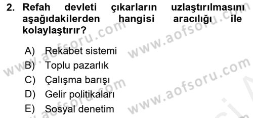 Toplumsal Tabakalaşma ve Eşitsizlik Dersi 2018 - 2019 Yılı (Vize) Ara Sınav Soruları 2. Soru