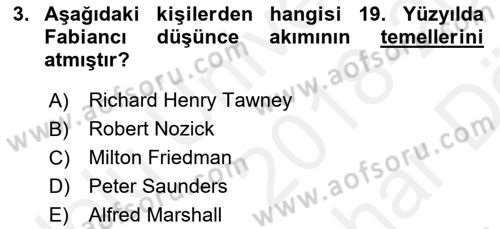 Toplumsal Tabakalaşma ve Eşitsizlik Dersi 2018 - 2019 Yılı (Vize) Ara Sınav Soruları 3. Soru