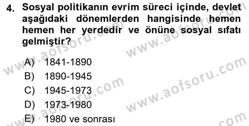 Toplumsal Tabakalaşma ve Eşitsizlik Dersi 2018 - 2019 Yılı (Vize) Ara Sınav Soruları 4. Soru