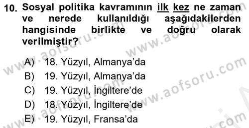 Toplumsal Tabakalaşma ve Eşitsizlik Dersi 2018 - 2019 Yılı (Final) Dönem Sonu Sınav Soruları 10. Soru