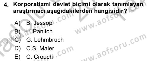 Toplumsal Tabakalaşma ve Eşitsizlik Dersi 2018 - 2019 Yılı Yaz Okulu Sınav Soruları 4. Soru