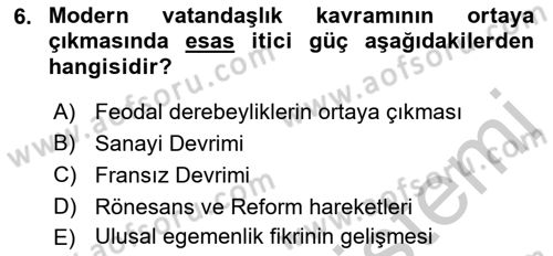 Toplumsal Tabakalaşma ve Eşitsizlik Dersi 2018 - 2019 Yılı Yaz Okulu Sınav Soruları 6. Soru