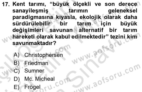 Toplumsal Tabakalaşma ve Eşitsizlik Dersi 2021 - 2022 Yılı (Vize) Ara Sınav Soruları 17. Soru