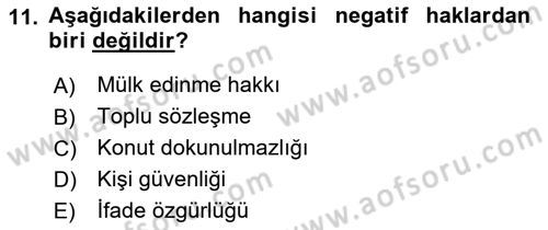 Toplumsal Tabakalaşma ve Eşitsizlik Dersi 2021 - 2022 Yılı Yaz Okulu Sınav Soruları 11. Soru