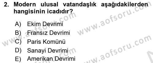 Toplumsal Tabakalaşma ve Eşitsizlik Dersi 2021 - 2022 Yılı Yaz Okulu Sınav Soruları 2. Soru
