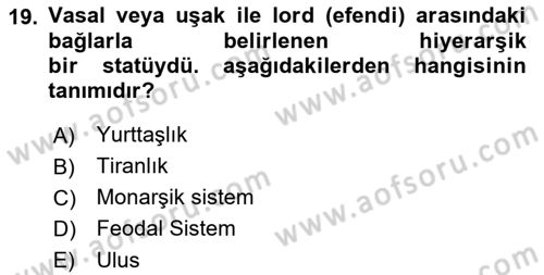 Toplumsal Tabakalaşma ve Eşitsizlik Dersi 2022 - 2023 Yılı Yaz Okulu Sınav Soruları 19. Soru