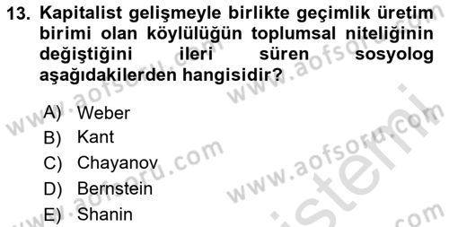 Toplumsal Tabakalaşma ve Eşitsizlik Dersi 2023 - 2024 Yılı (Vize) Ara Sınav Soruları 13. Soru