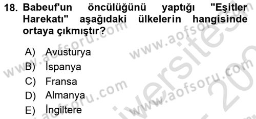 Toplumsal Tabakalaşma ve Eşitsizlik Dersi 2023 - 2024 Yılı (Vize) Ara Sınav Soruları 18. Soru