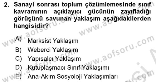 Toplumsal Tabakalaşma ve Eşitsizlik Dersi 2023 - 2024 Yılı (Vize) Ara Sınav Soruları 2. Soru