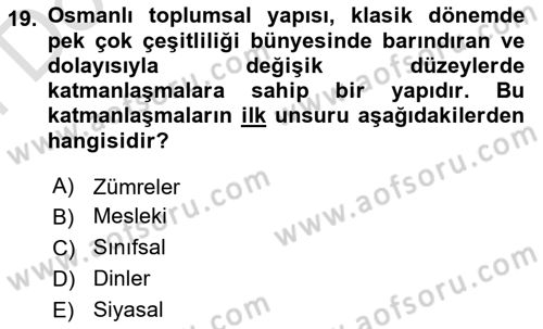 Toplumsal Tabakalaşma ve Eşitsizlik Dersi 2023 - 2024 Yılı (Final) Dönem Sonu Sınav Soruları 19. Soru