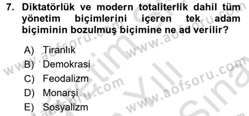 Toplumsal Tabakalaşma ve Eşitsizlik Dersi 2023 - 2024 Yılı (Final) Dönem Sonu Sınav Soruları 7. Soru
