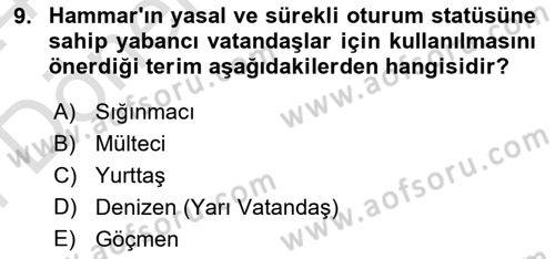 Toplumsal Tabakalaşma ve Eşitsizlik Dersi 2023 - 2024 Yılı (Final) Dönem Sonu Sınav Soruları 9. Soru