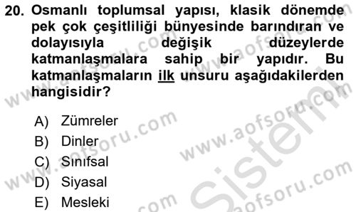 Toplumsal Tabakalaşma ve Eşitsizlik Dersi 2023 - 2024 Yılı Yaz Okulu Sınav Soruları 20. Soru
