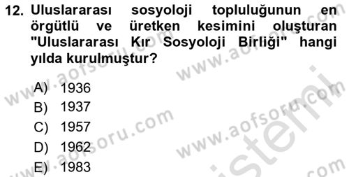 Toplumsal Tabakalaşma ve Eşitsizlik Dersi 2024 - 2025 Yılı (Vize) Ara Sınav Soruları 12. Soru