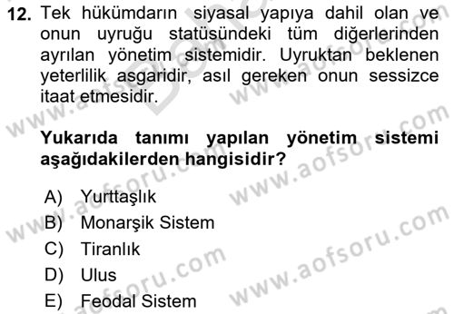 Toplumsal Tabakalaşma ve Eşitsizlik Dersi 2024 - 2025 Yılı (Final) Dönem Sonu Sınav Soruları 12. Soru