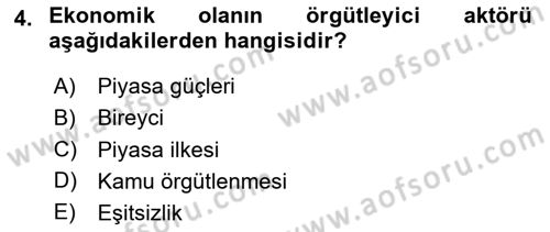 Toplumsal Tabakalaşma ve Eşitsizlik Dersi 2024 - 2025 Yılı (Final) Dönem Sonu Sınav Soruları 4. Soru
