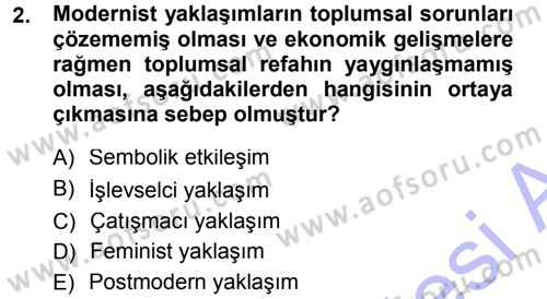 Aile Sosyolojisi Dersi 2012 - 2013 Yılı (Final) Dönem Sonu Sınav Soruları 2. Soru