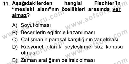 Aile Sosyolojisi Dersi 2013 - 2014 Yılı (Final) Dönem Sonu Sınav Soruları 11. Soru