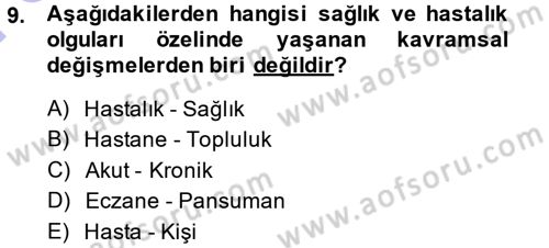Aile Sosyolojisi Dersi 2013 - 2014 Yılı (Final) Dönem Sonu Sınav Soruları 9. Soru