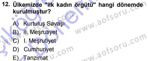 Aile Sosyolojisi Dersi Ara Sınavı Deneme Sınav Soruları 12. Soru