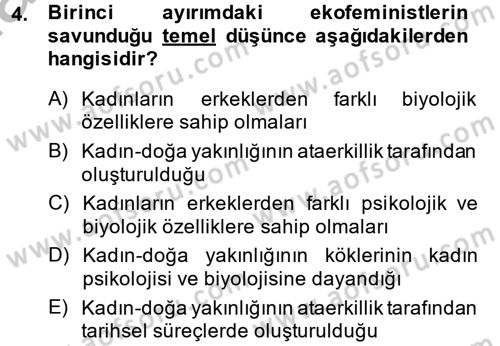 Aile Sosyolojisi Dersi 2014 - 2015 Yılı (Final) Dönem Sonu Sınav Soruları 4. Soru