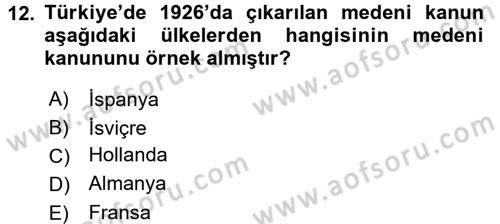 Aile Sosyolojisi Dersi 2016 - 2017 Yılı 3 Ders Sınav Soruları 12. Soru