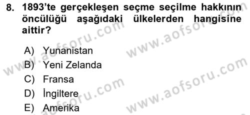 Aile Sosyolojisi Dersi 2016 - 2017 Yılı (Vize) Ara Sınav Soruları 8. Soru